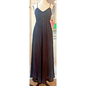 A New Day Pleated Black Maxi Dress Size XS 00-2 NEW